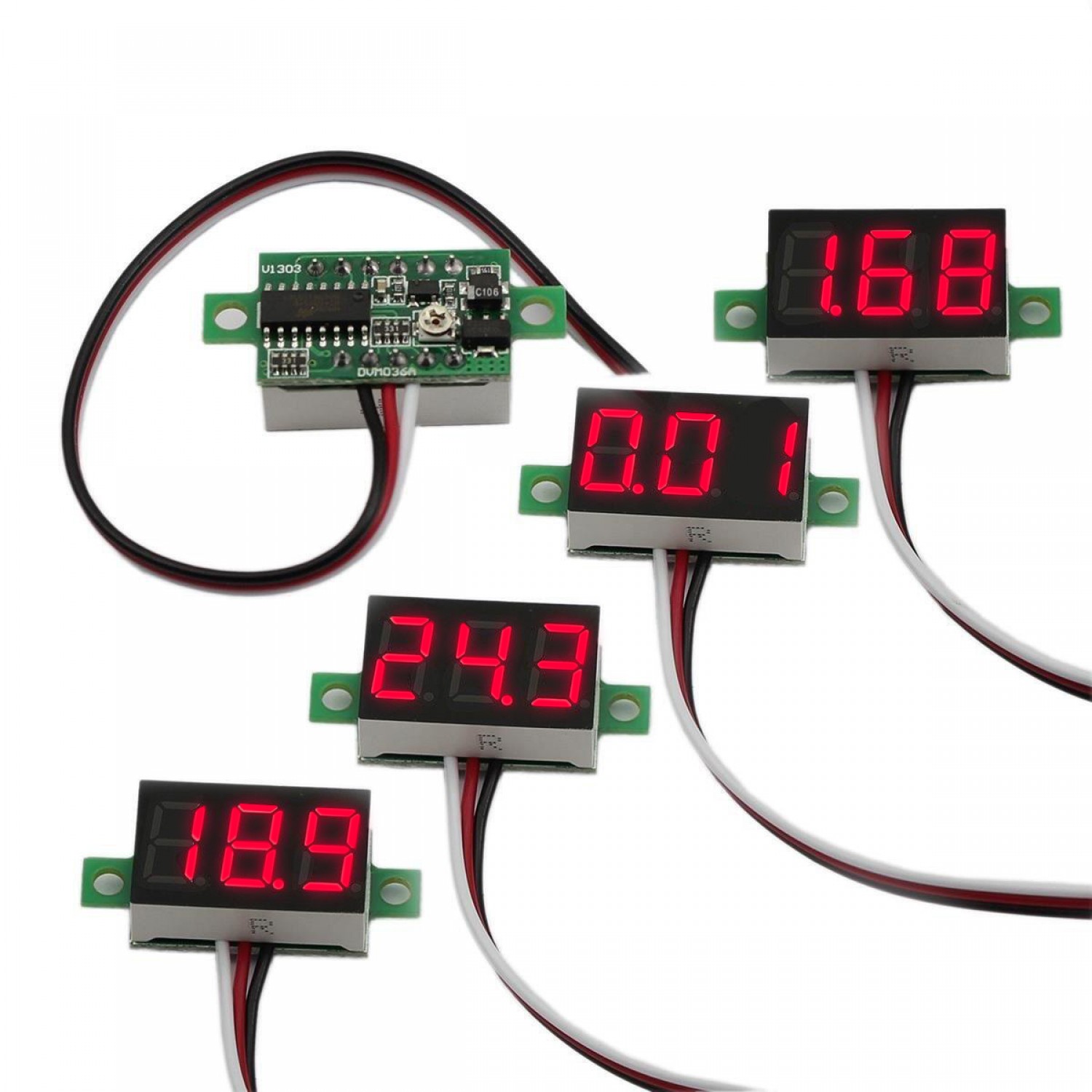 New DC 0-30V 2 Wire LED Display Car Digital Voltage Voltmeter Panel Motorcycle
