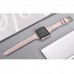 bayite Bands Compatible with Fitbit Versa/Fitbit Versa Lite/Fitbit Versa 2, Slim Genuine Leather Band Replacement Accessories Strap Women Pink w/Rhinestone